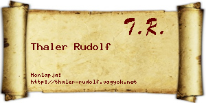 Thaler Rudolf névjegykártya