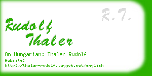rudolf thaler business card